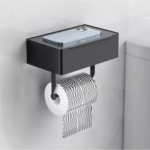 Toilettenpapierhalter mit Ablage – Bild 3