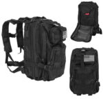 Schwarzer Militärrucksack 44x28x16cm