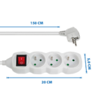 ELK210W Steckdosenleiste 3er mit Schalter, 1,5m – Bild 3