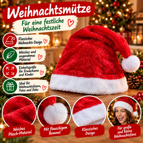 Weihnachtsmütze für Erwachsene